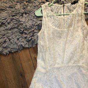 White lace knee length party dress flow style